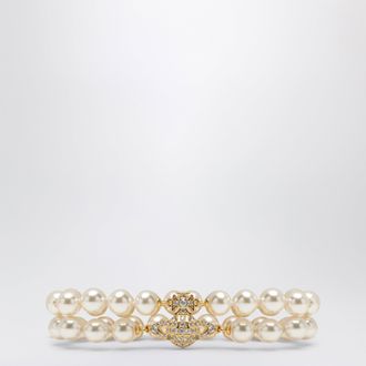Vivienne Westwood Gold Orb two-row bracelet with pearls