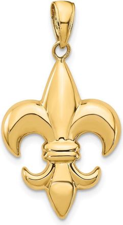 Diamond2Deal 14k Yellow Gold Medium Fleur-De-Lis Pendant
