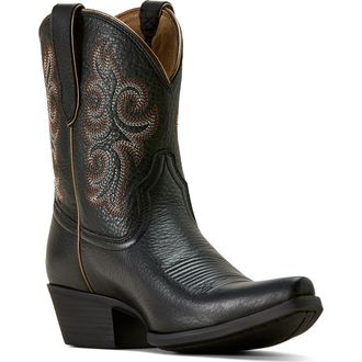 Ariat Lacona X Toe Western Boot in Black Deertan at Nordstrom, Size 8.5