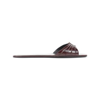 Saint Laurent Bordeaux Leather Flats