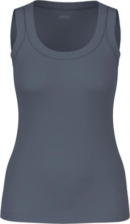 Marc Cain Basic top van stretchkatoen - Dames - Tops zonder mouwen - Grijs - XL - Katoen - Tops