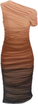 Elisabetta Franchi Brown Dgrad Tulle Dress