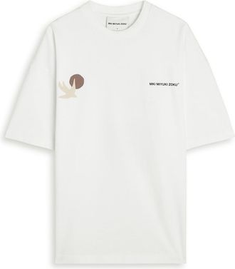 Mki Miyuki Zoku Swallow Printed Cotton T-shirt - White - Xxl