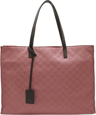 Gucci Pink Nylon & Leather Tote (Authentic Pre-Loved)