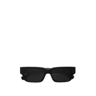 Retro Superfuture Sunglasses, unisex, Black, ONE SIZE, Black Roma Sunglasses Acetate Logo