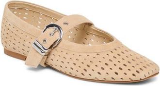 Dolce Vita Mikel Mary Jane Flat in Camel Perforatted Suede at Nordstrom, Size 6.5