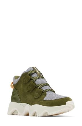 Sorel Kinetic Impact Caribou Plus Waterproof Sneaker Bootie in Utility Green/Light Aloe at Nordstrom, Size 9.5