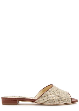 Manolo Blahnik Smirnapla 10 Woven Leather Sandals - Beige - 39 (IT39/ UK6)