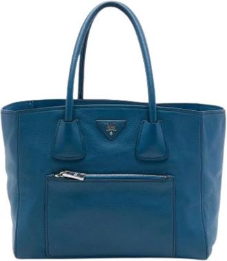 Prada Pre-owned Vintage Satchel - Dames - Vintage Shopper - Blauw - ONE Size - Leer - Vintage