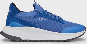 HUGO BOSS Mens Open Blue Titanium EVO Trainer - Size UK 10