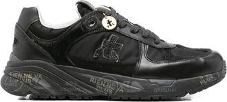 Premiata Black Mased Leather Decorative Charm Sneakers