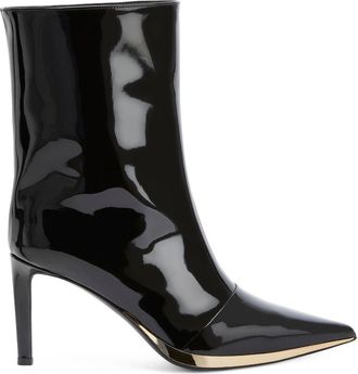 Giuseppe Zanotti 85mm Virgyn Boot pointed-toe ankle boots - women - Fabric/Leather - 37.5 - Black