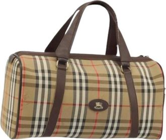 Burberry Pre-owned Handbags, female, Beige, Size: ONE SIZE Pre-owned Vintage Boston Bag