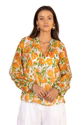 Hale Bob Huxley Voile Top in Orange at Nordstrom, Size Medium