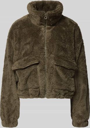 Only Loose Fit Fleecejacke mit Stehkragen Modell ANNA CONTACT in Oliv, Gr&ouml;&szlig;e XL