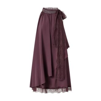 Pinko Zijden-Acetaat Maxi Jurk - Dames - Maxi Rokken - Rood - S - Rokken