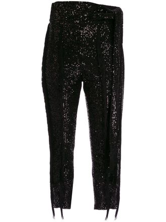 Christian Pellizzari Pantaloni con paillettes - Nero