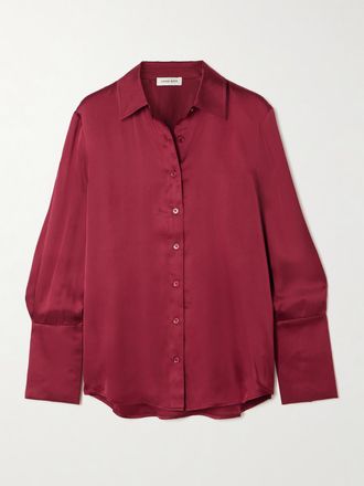 Anine Bing Blusa In Raso Di Misto Seta Amanda - Bordeaux
