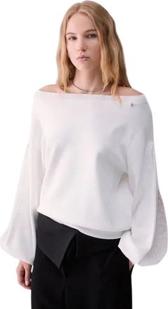 Liu Jo Cf 6264Ms 55Nx 0256 Punto Largo - Knitwear - Mujer - Blanco - XS