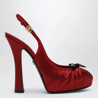 Dolce & Gabbana Red satin high slingback