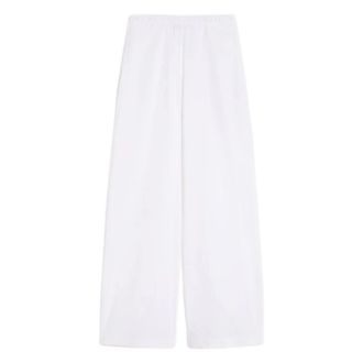 Max Mara Wide Trousers, female, White, Size: 2XS Linen and viscose canvas trousers
