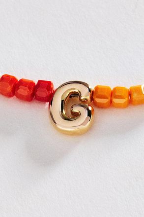Anthropologie Colorful Beaded Initial Necklace