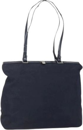 Prada Pre-owned Shoulder Bags, female, Blue, Size: ONE SIZE Pre-owned Nylon Shoulder Bag