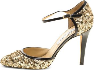 Jimmy Choo London 95mm Tessa sequinned pumps - Gold