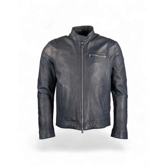 Peuterey Leather Jackets, male, Blue, Size: 2XL Saguaro Jacket