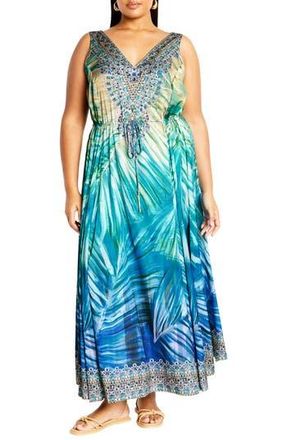 City Chic Afterglow Sleeveless Jersey Maxi Dress at Nordstrom Rack, Size S/16W
