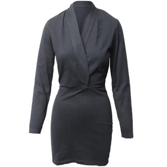 Iro Iro Davida V-neck Dress in Black Cotton