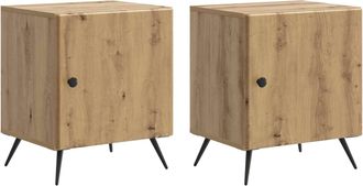 vidaXL Armario De Noche 2 Uds. Roble Artisan 43 X 34,5 X 50 Cm Vidaxl