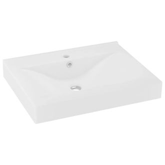 Berkfield Home Luxury Basin with Faucet Hole Matt White 60x46 cm Ceramic