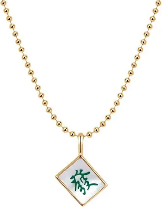 Made by Mary Mahjong Tile Bead Chain Necklace in Gold Vermeil at Nordstrom