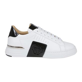 Philipp Plein Schoenen, Heren, Wit, 44 EU, Leer, Hexagon Phantom Kicks