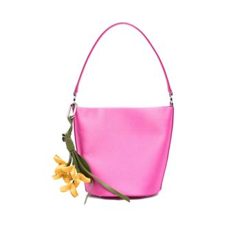 Self Portrait Bucket Bags, female, Pink, Size: ONE SIZE Satin Bucket Bag