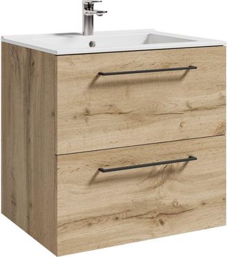 Badplaats Badplaats - Set mobili da bagno Belem 60 x 45 cm - rovere - mobile da bagno con lavabo