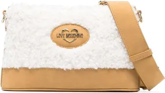 Love Moschino faux-shearling crossbody bag - women - Polyester - OS - Neutrals