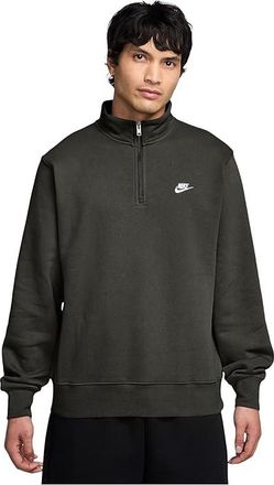 Nike Club Basket Ball Half-Zip Top Mens Sweatshirt Sequoia/Sequoia/White : 2XL, Cotton/Polyester