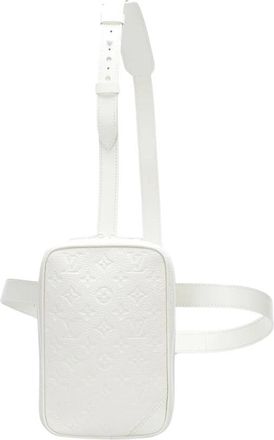 Louis Vuitton Pre-owned Monogram Taurillon Utility Side Crossbody Bag - Dames - Vintage Heuptassen - Wit - ONE Size - Leer - Vintage
