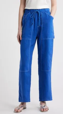Rag & Bone Atlas Linen Drawstring Carpenter Pants in Royal at Nordstrom, Size Xx-Small
