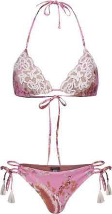Miss Bikini Driehoek bikini met kanten details - Dames - Bikinis - Roze - S - Badmode