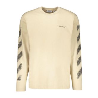 Off-white Off White Heren Crew Neck Regular T-shirt (Bruin/zwart)