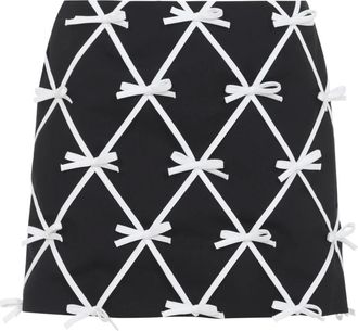 Moschino Rokken, Dames, Zwart, XS, Wol, Bow Mini Skirt