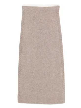 Sandro knitted midi skirt - women - Cashmere/Viscose/Polyester/Polyamide/Elastane/Wool/RWS Wool - 42 - Neutrals