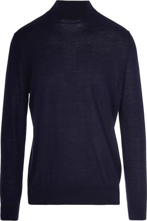 Ballantyne Blauwe Wollen Trui Dolcevita Navy - Heren - Coltruien - Blauw - 2XL - Wol - Truien & Vesten