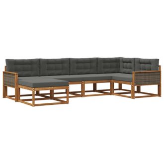 vidaXL Conjunto De Sof&aacute;s De Exterior 6 Pcs Natural Y Antracita Vidaxl