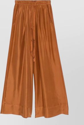 Forte_Forte silk wide leg trousers satin finish