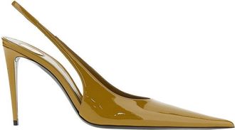 Saint Laurent Guermantes patent leather slingback pumps Woman 38