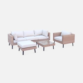 Sweeek Conjunto De Jard&iacute;n De Resina Tejida, 5 Plazas